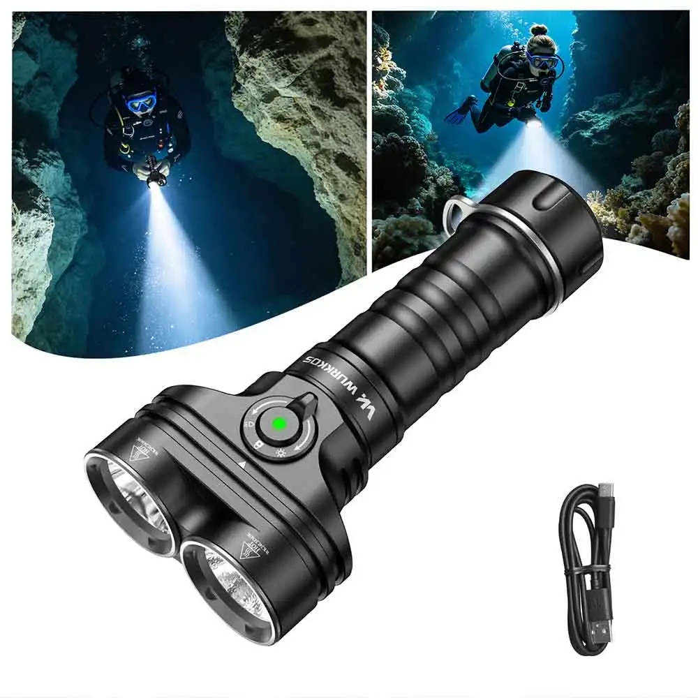 Wurkkos DL05 Diving Flashlight 6000 Lumens Rechargeable 26800 Battery Magnetic Switch 2026 New Model Professional Diving Flashlight Shipped from Local Warehouse