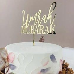 Personalized Acrylic Mirror Gold Mubarak Cake Topper With Last Name For Family Member Eid Gifts