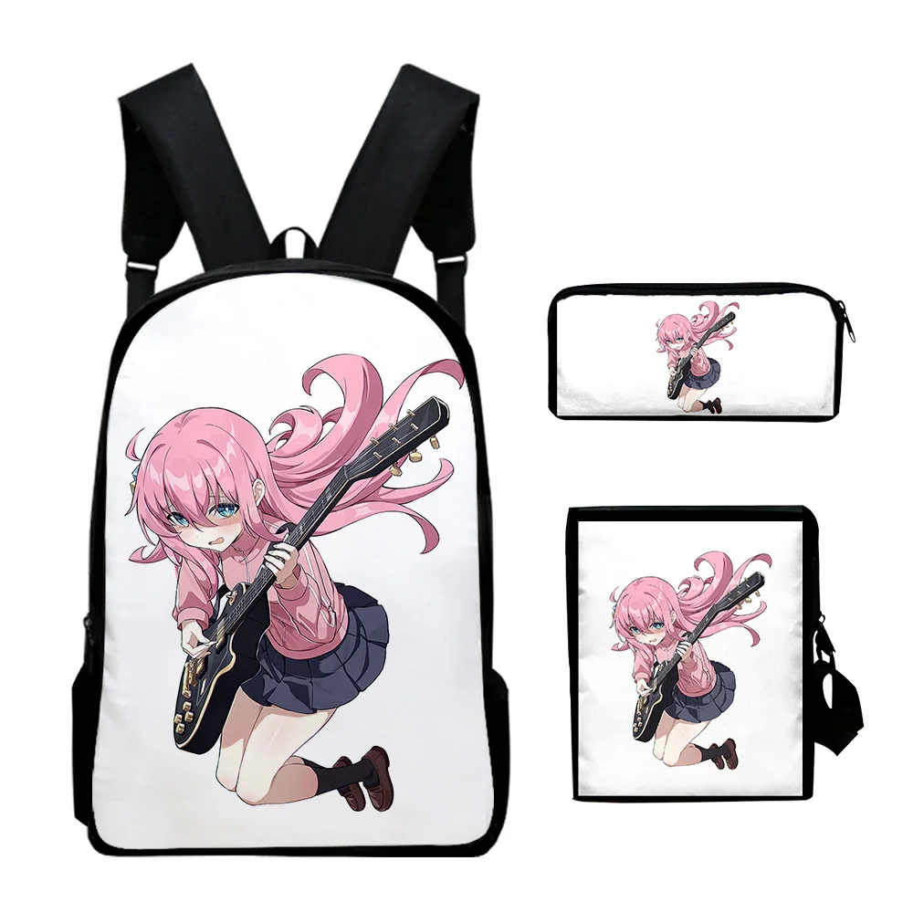 Popular Bocchi the Rock Anime 3D Print 3pcs/Set pupil School Bags Laptop Daypack Backpack Inclined shoulder bag Pencil Case