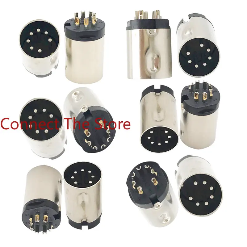 10PCS Big DIN 7P Male Full Copper Cable Connector  D7P  Injection Head   Computer Mouse  