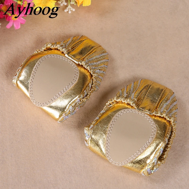 المهنية الرقص الشرقي حذاء مسطح النساء الرقص الشرقي اكسسوارات بولي Gold الذهب لينة وحيد عدم الانزلاق أحذية الباليه ممارسة الرقص الأحذية #5