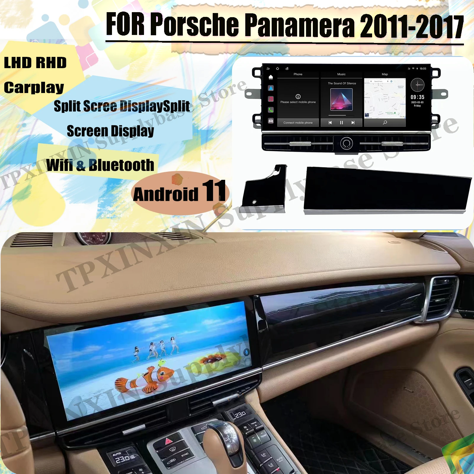 Car Radio Stereo Receiver Android 11 Screen For Porsche Panamera 2011 2012 2013 2014 2015 2016 2017 GPS Navigation IPS Head Unit