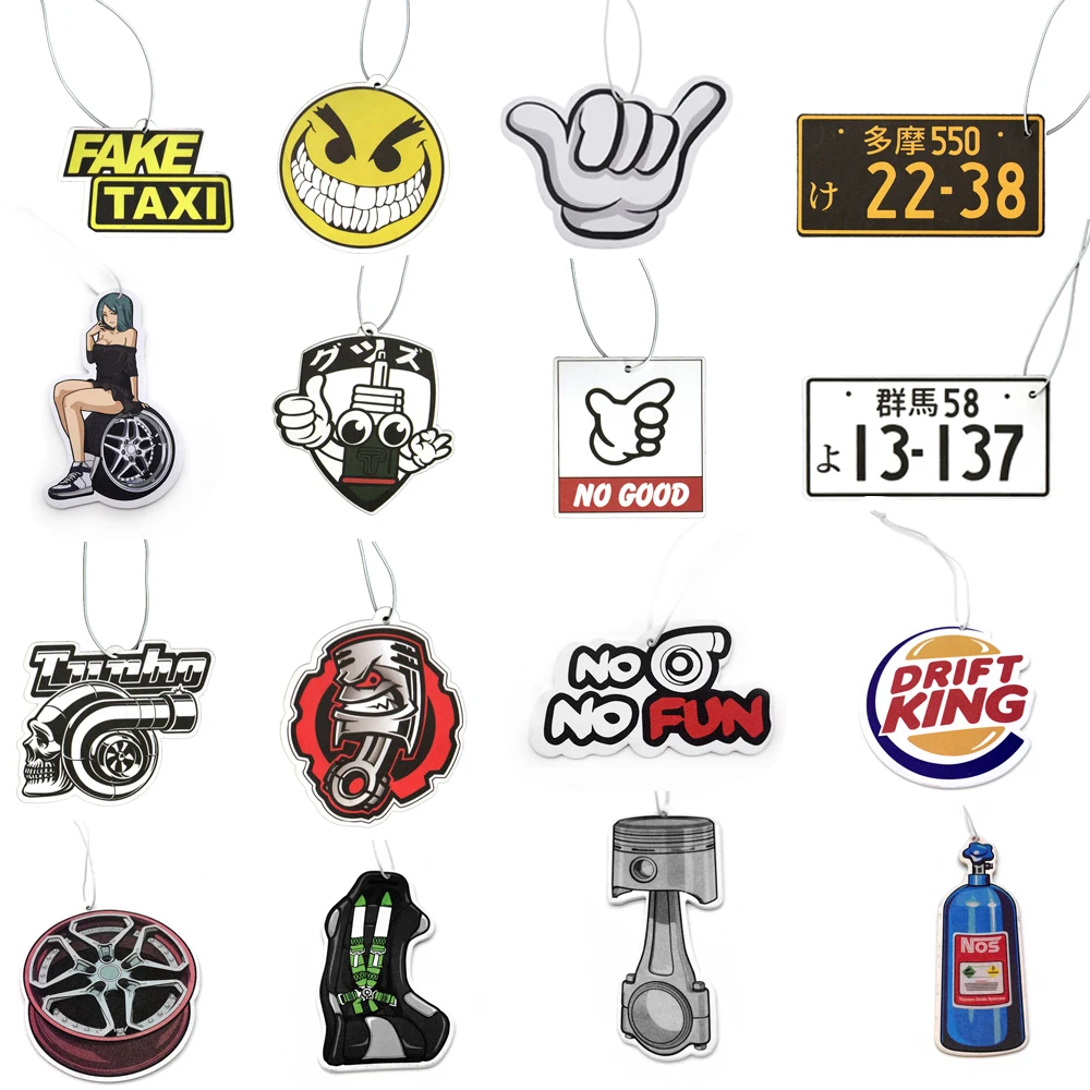 Newest Hanging Car Air Freshener Sex Girl JDM Style Rearview Mirror Perfume Flavoring Turbo Solid Paper Auto Accessories Racing