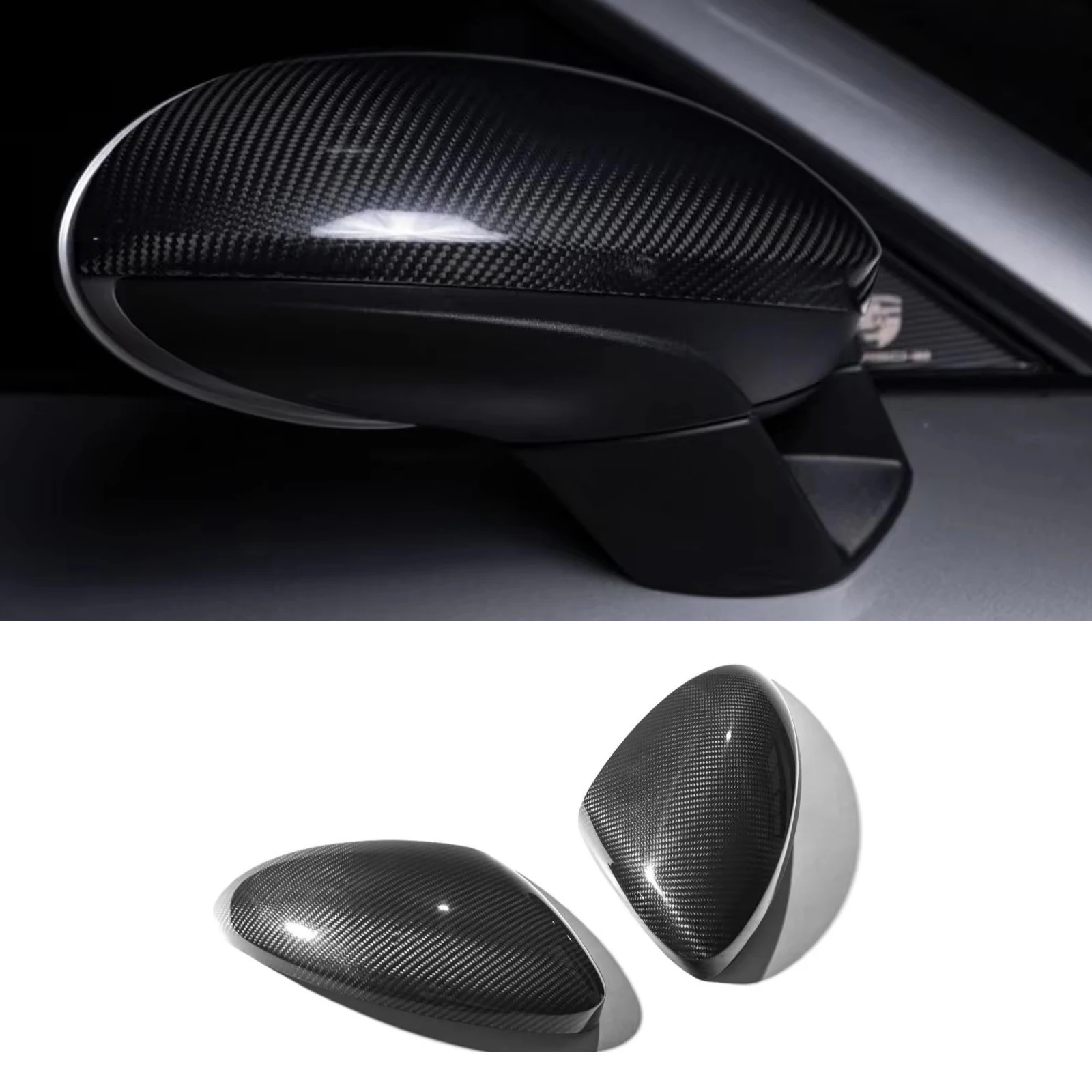 Dry-process carbon fiber right-hand-drive side mirror housing suitable for 2016–2023 Porsche 718 automatic transmission models
