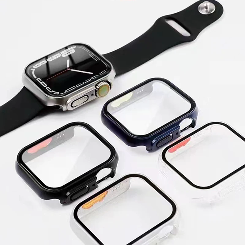 Funda protectora de reloj PC con cubierta de pantalla, funda protectora de reloj para Apple Iwatch Series