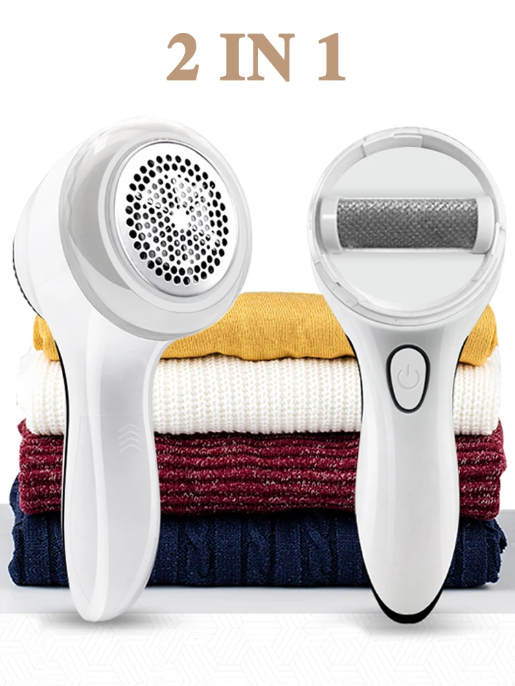 2 IN 1 Electric Lint Remover for Clothing Pellets Spool Machine with Fluff Brush Fabric Shaver Clothes Ball Anti Pilling Razor