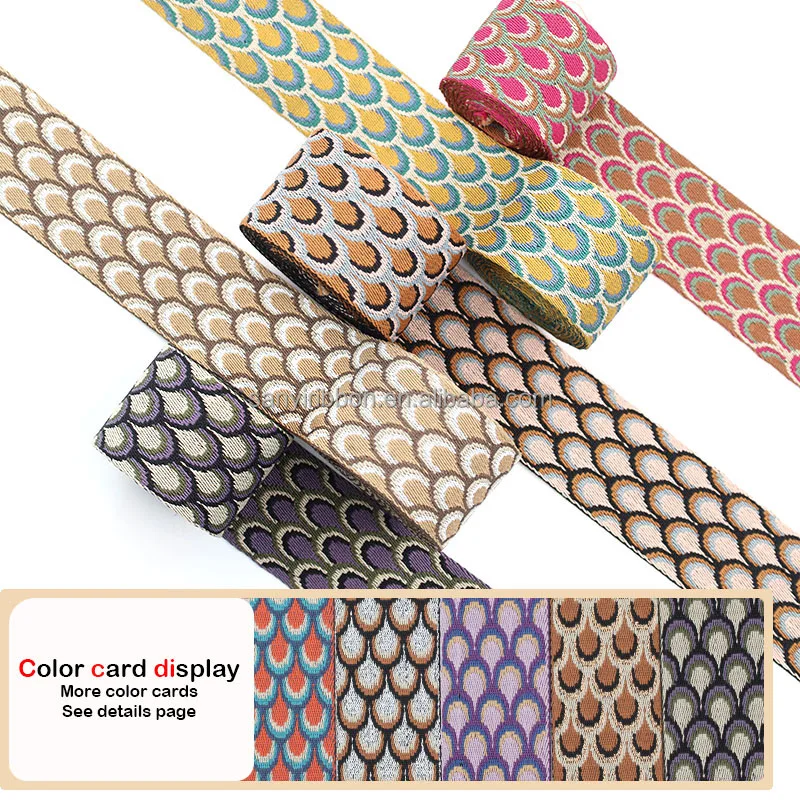 Custom logo Pattern Polyester Webbing Nylon Webbing for Cross-body Bag Shoulder Strap Belt Strap Guitar Strap