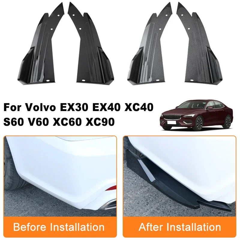 

Car Rear Bumper Spoiler Lip Diffuser Side Skirt Splitter Wrap Angle Anti-Crash For Volvo EX30 EX40 XC40 S60 V60 XC60 XC90