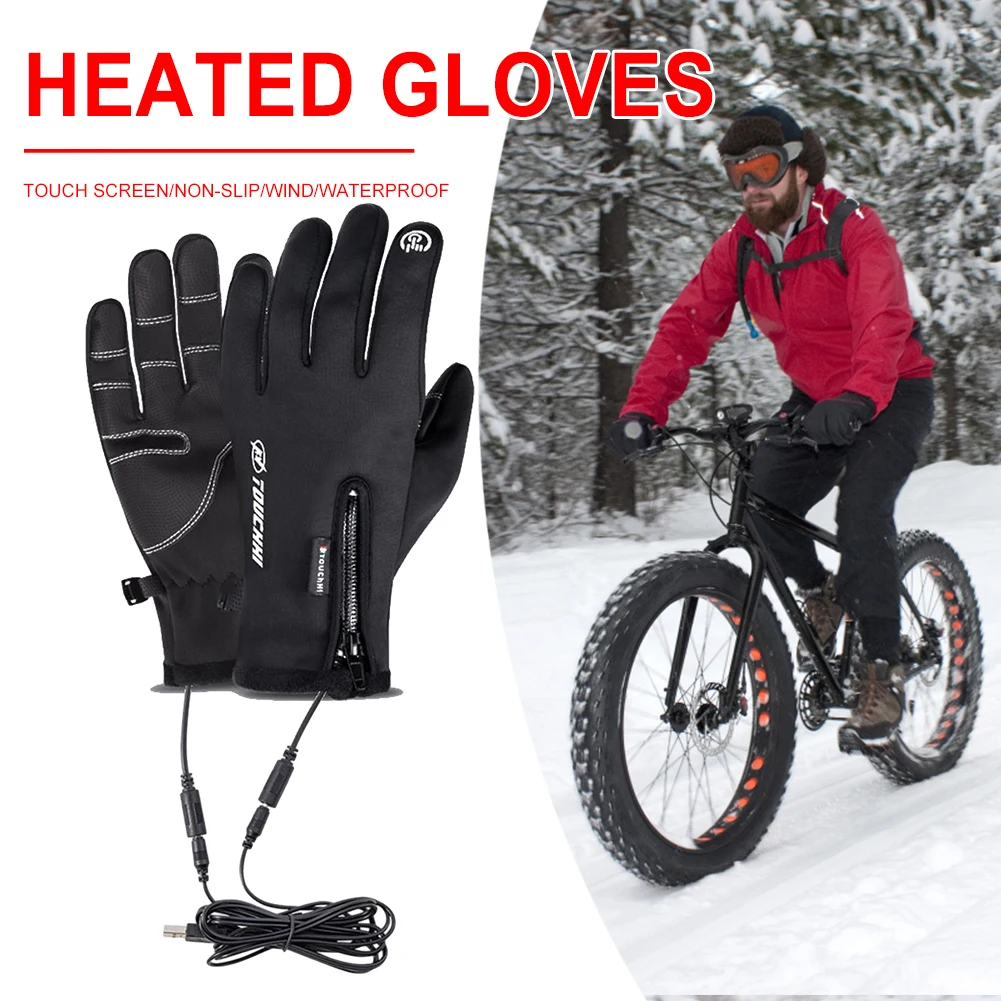

USB Touch Screen Gloves Electric Heated Hand Warmer Winter Ski Gloves for Cycling Running Driving Hiking Walking for Women Men