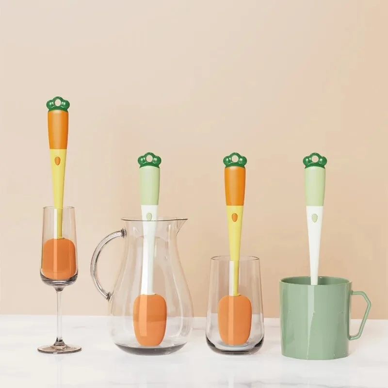 Household Carrot Cup Brush Three In One Insulated Cup Multifunctional Long Handle Cup Washing Brush Brush Cup Washing Artifact