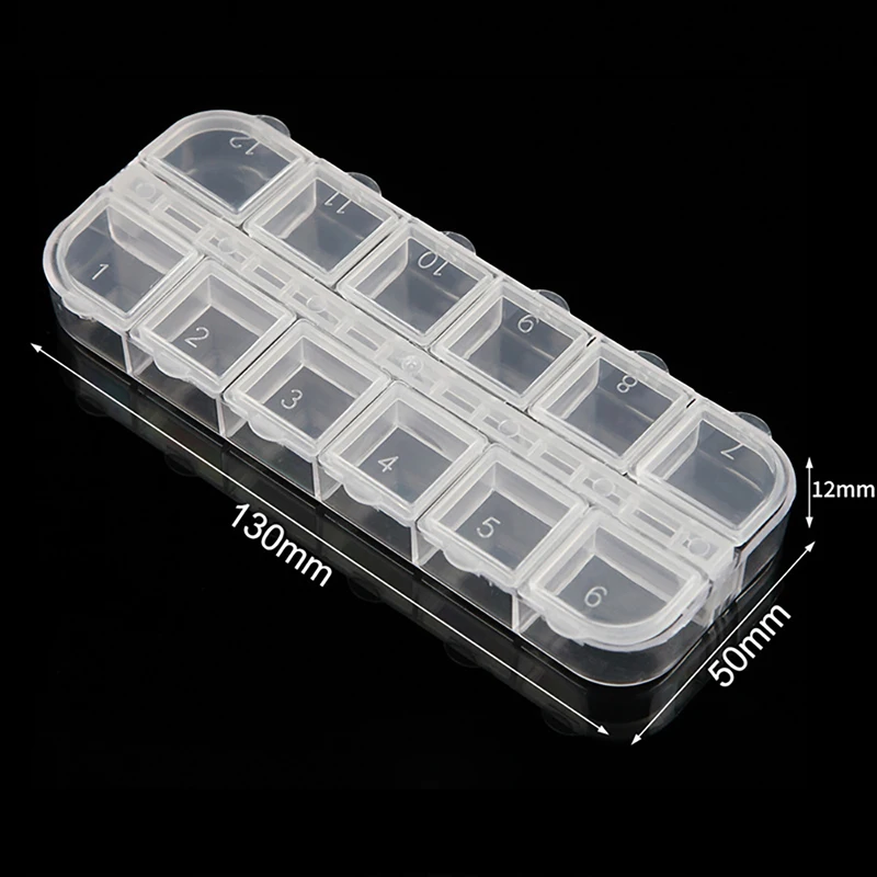 Portable Transparent Nail Art Storage Box Jewelry Beads Gems False Tip Container Empty Nails Rhinestones Holder Case Organizer