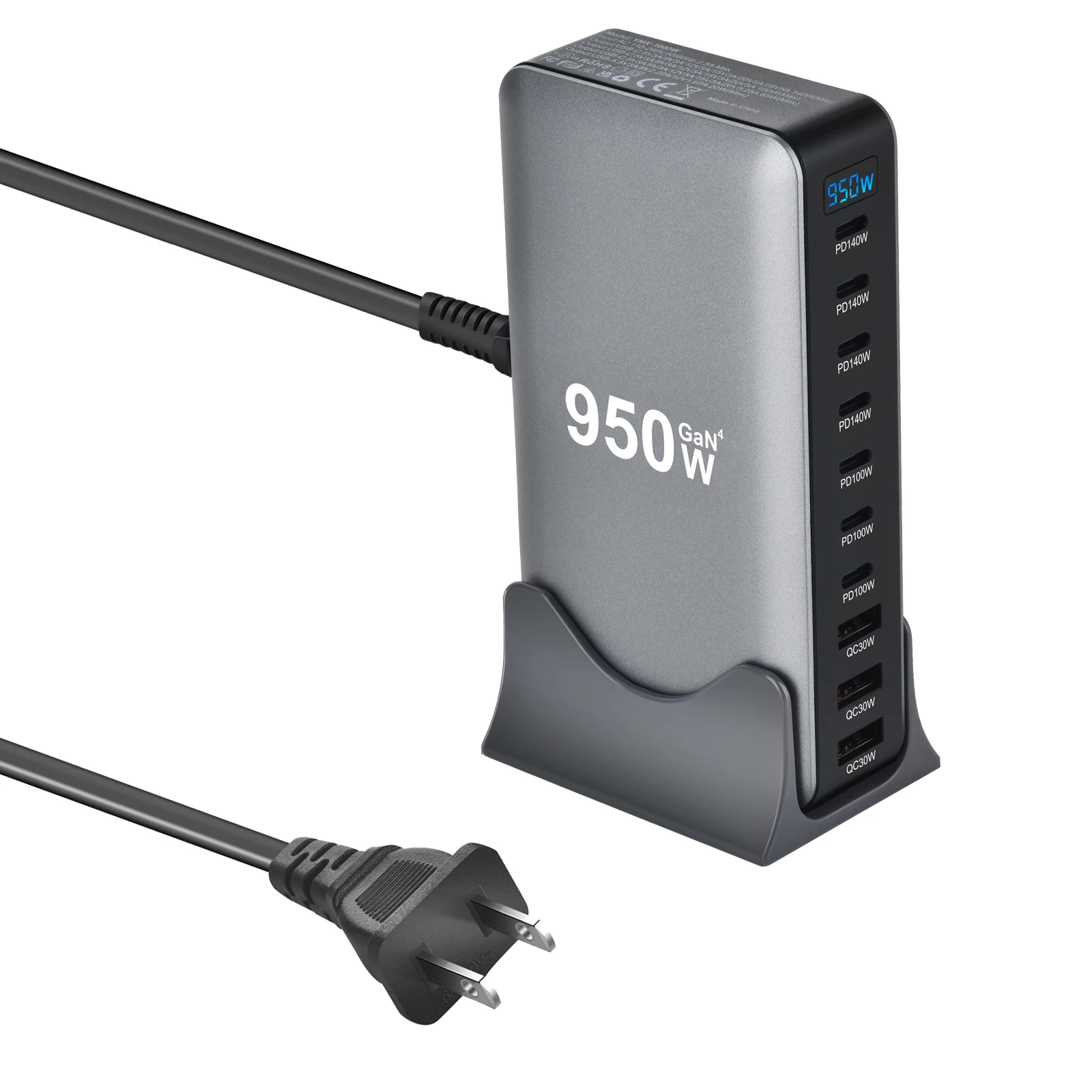 950W USB C GaN Oplader 100W PD3.0 PPS QC3.0 Multipoort Snel Laadstation Voor Laptop iPhone Samsung macbook Pro Tablet
