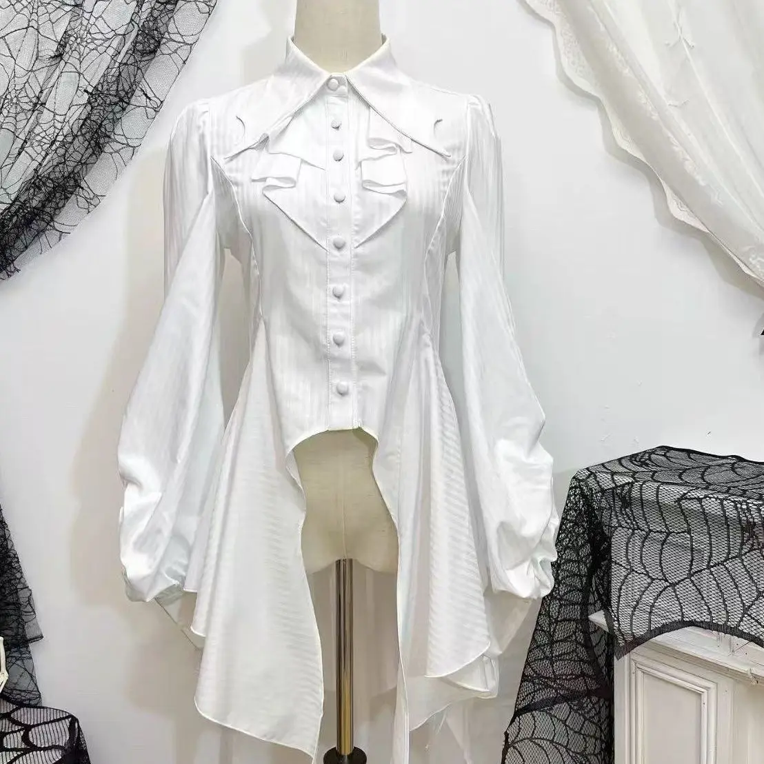 

Retro Vintage Long Sleeve Tops Women Solid Color Casual Blouse Cute Kawaii Style Summer Daily Streetwear Outfits New