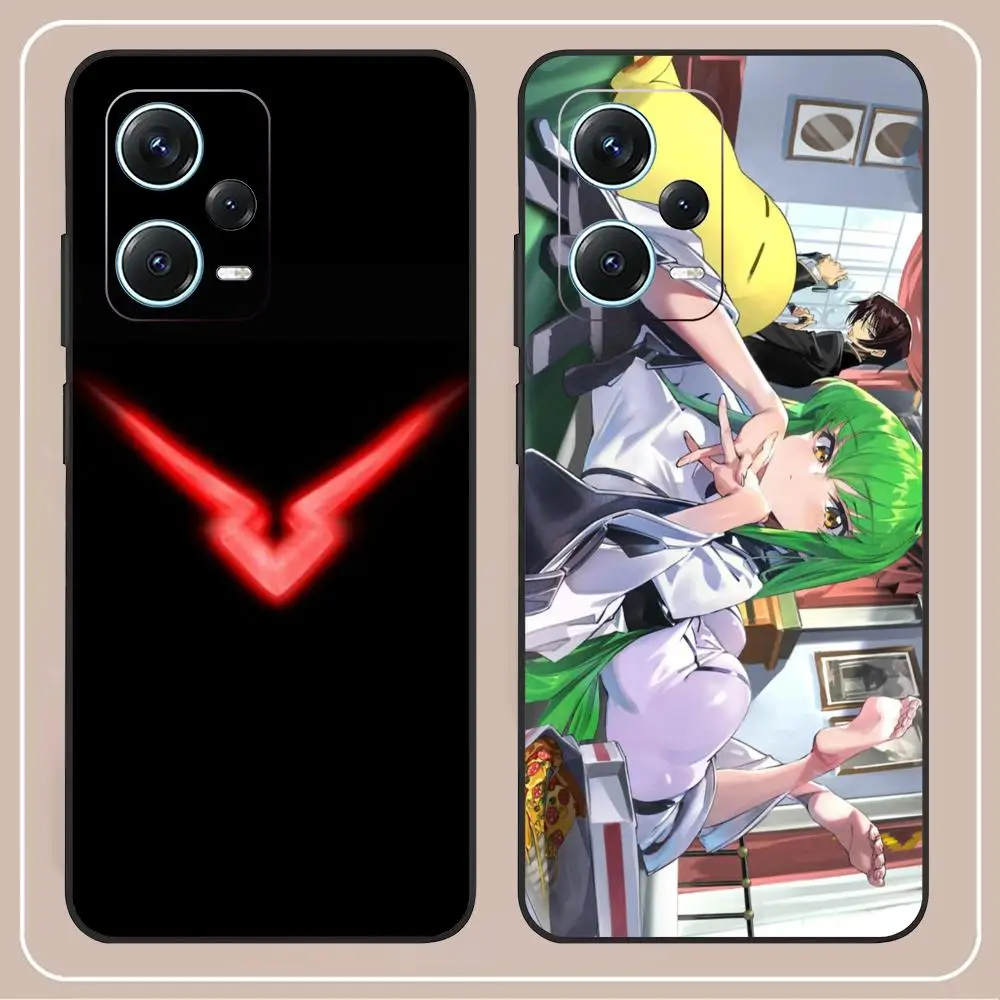 Code Geass Phone Case For Redmi Note 13 Pro Plus 12 11 A3X A1 A2 13C 12C Black Cover