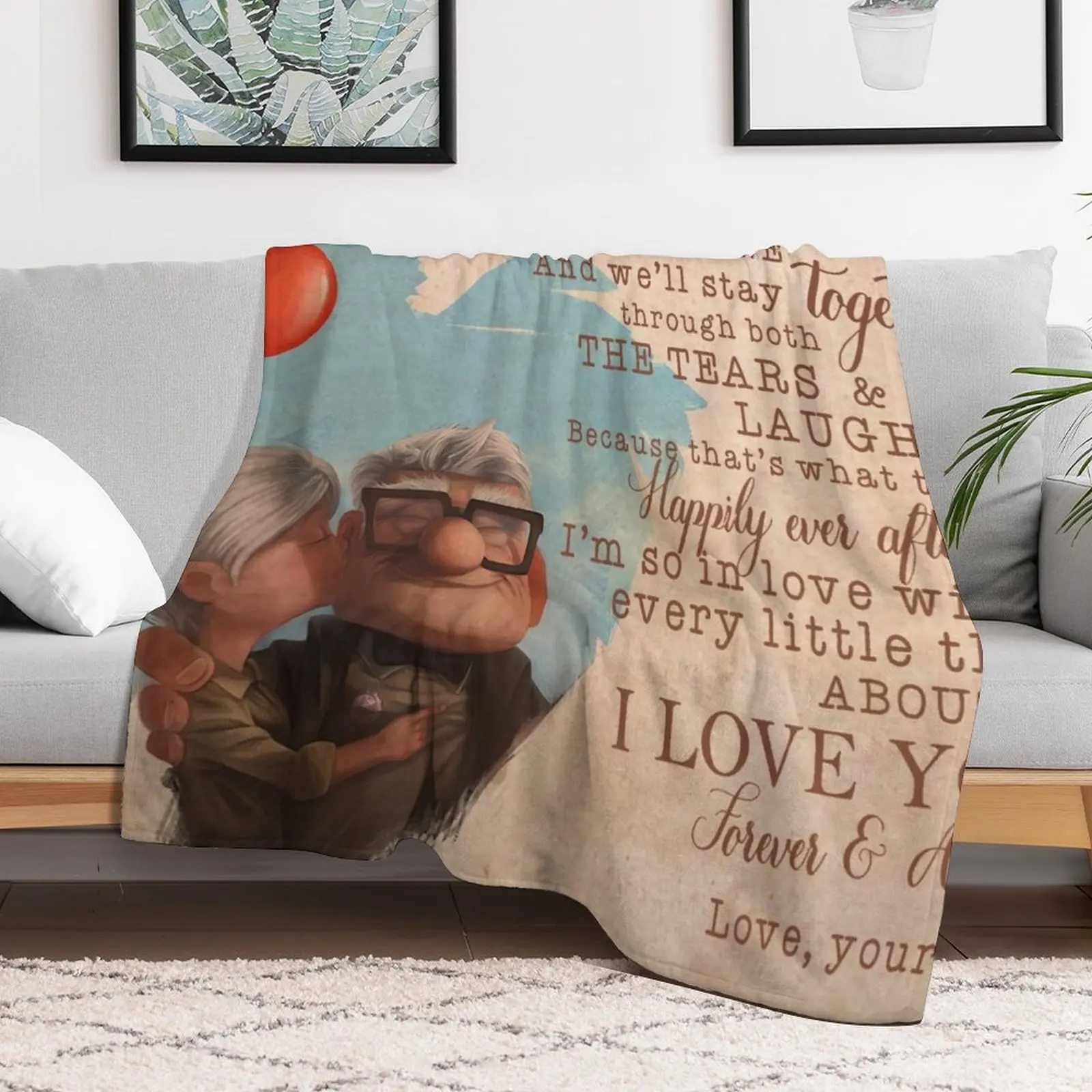 Carl And Ellie To My Husband I'm So In Love With Every Little Thing About You, Valentines Gift For Husband Throw Blanket