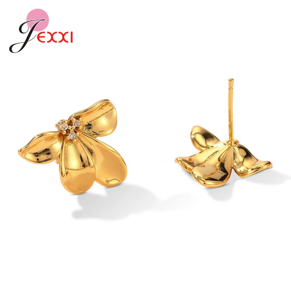 Jexxi Vintage 925 Sliver Gold Color Flower Earrings for Women 2024 New Phalaenopsis Floral Statement Earrings Jewelry Gif