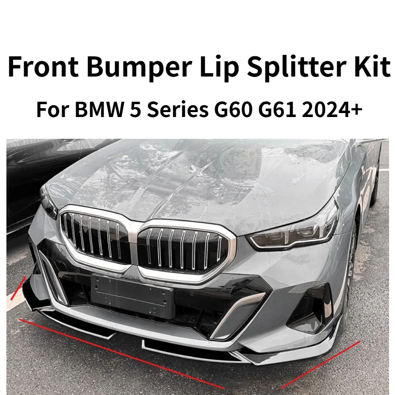 Image of Frontstoßstangenlippen-Splitter-Kit für BMW 5er G60 G61 2024+ i5 M Sport MP Style Exterieur-Styling-Modifikationszubehör