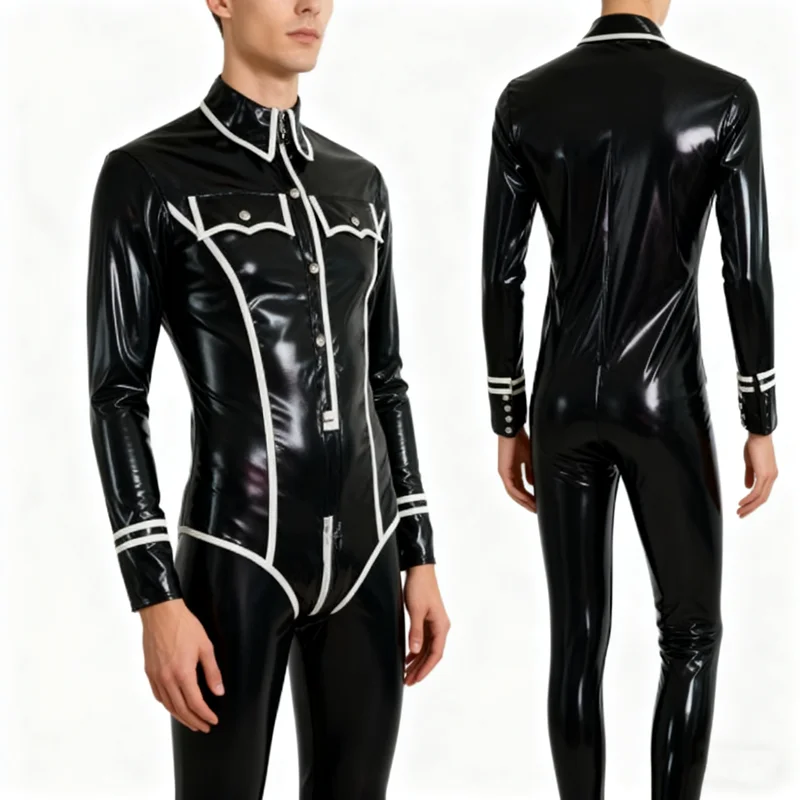 Latex Rubber tight Halloween Costume Party Club Cosplay Catsuit Suit Racing uniform