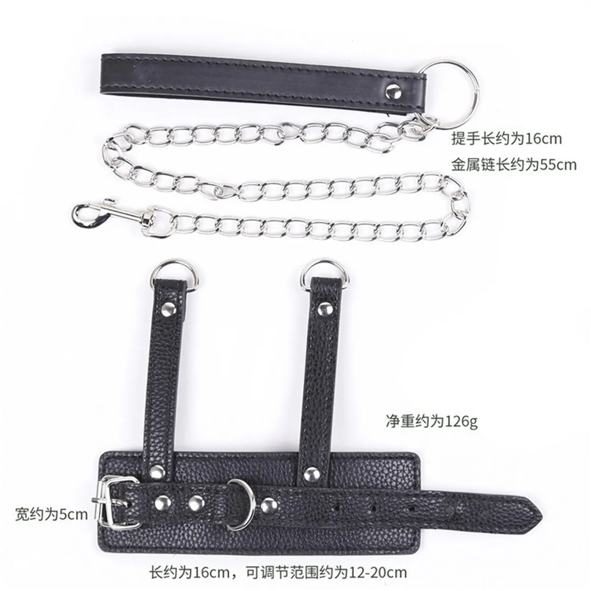 Adult Erotic Toys Ball Stretcher With Leash Penis Ring Erection Impotence Sex Aid Chain Leash Leather Cock Ring Ball Stretcher