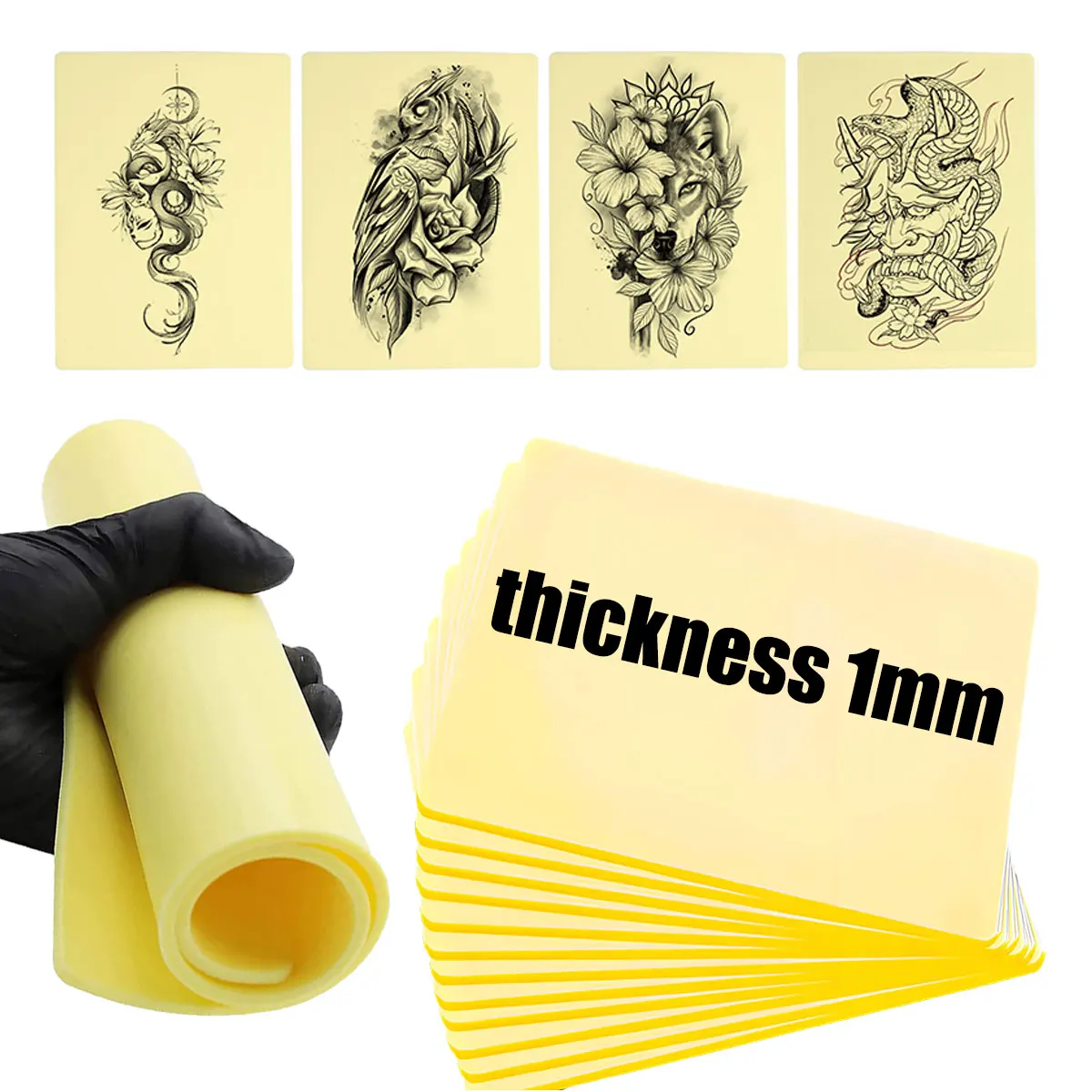 

DQFART 5/15PCS Tattoo Practice Skin Double Sides Fake Skin Permanent Makeup Synthetic Leather Skin for Tattoo Beginners