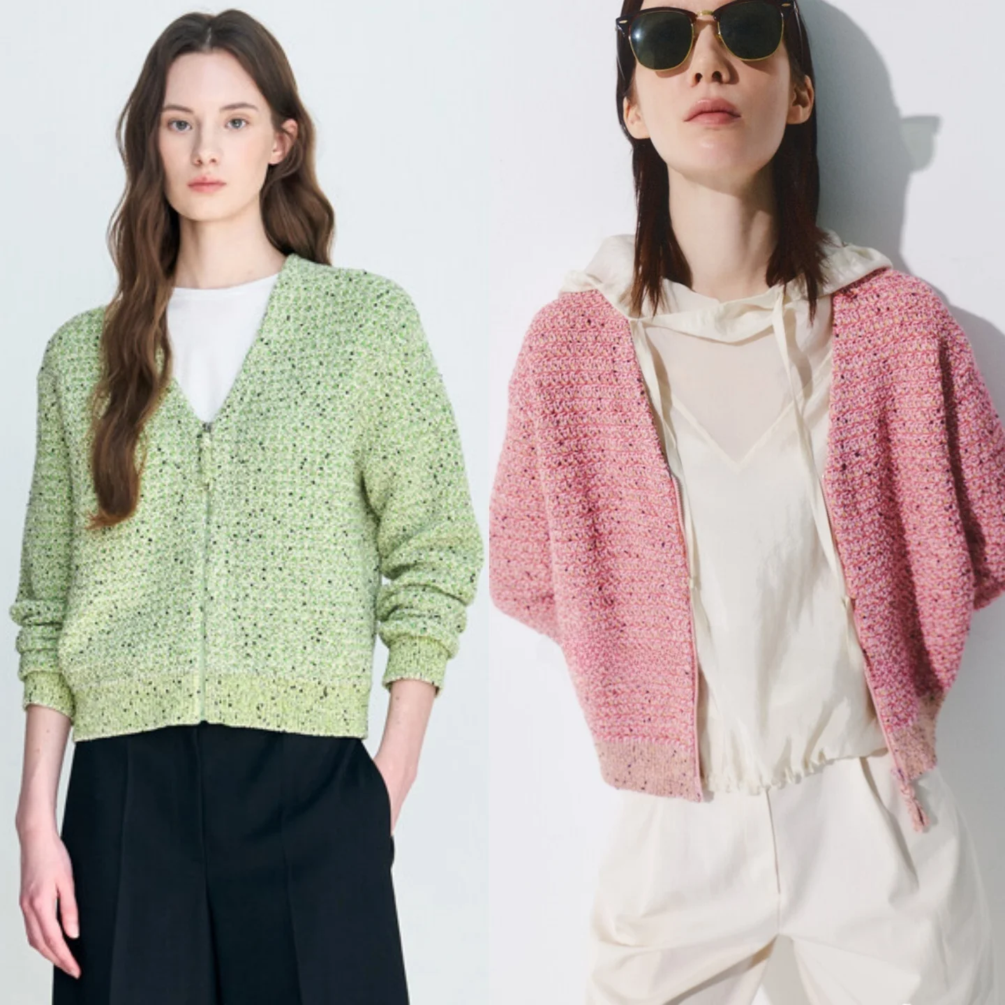 

Корейский шерстяной вязаный кардиган с V-образным вырезом, универсальный, стройнящий, качественный, женский, с длинными рукавами, на молнии