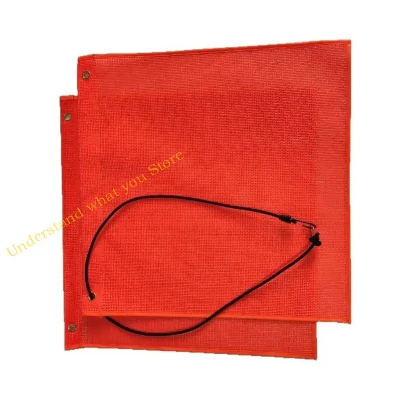 J60A علم تحذير مقاوم للماء برتقالي ساطع مع حلقات معززة للنقل