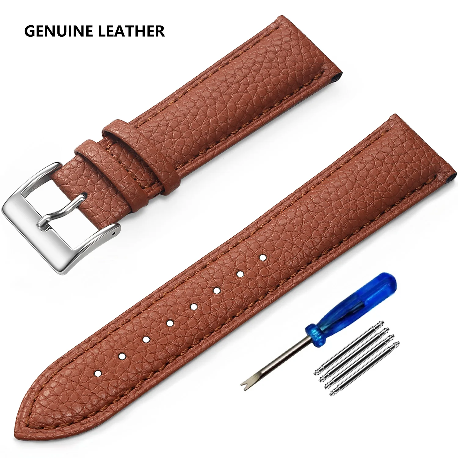 Genuine Leather Watch Band, Multiple Sizes