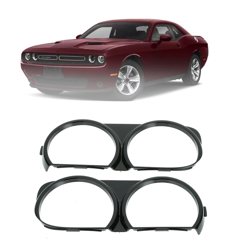 1 paio per Dodge Challenger faro anteriore lampada cornice destra e sinistra 68259053AB 68259052AB