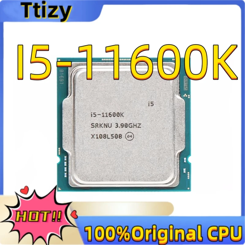 NEW Core i5-11600K i5 11600K 3.9GHz Six-Core Twelve-Thread CPU Processor L3=12M 125W LGA 1200