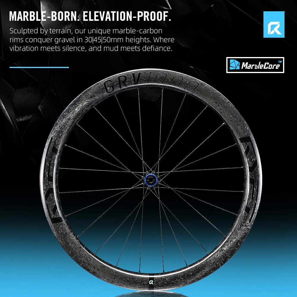 مجموعة عجلات كربون الحصى 1280 جرام من RYET 52T محور سقاطة من السيراميك المتحدث Superlight، قفل مركزي جاهز بدون أنابيب بعرض 32 مم