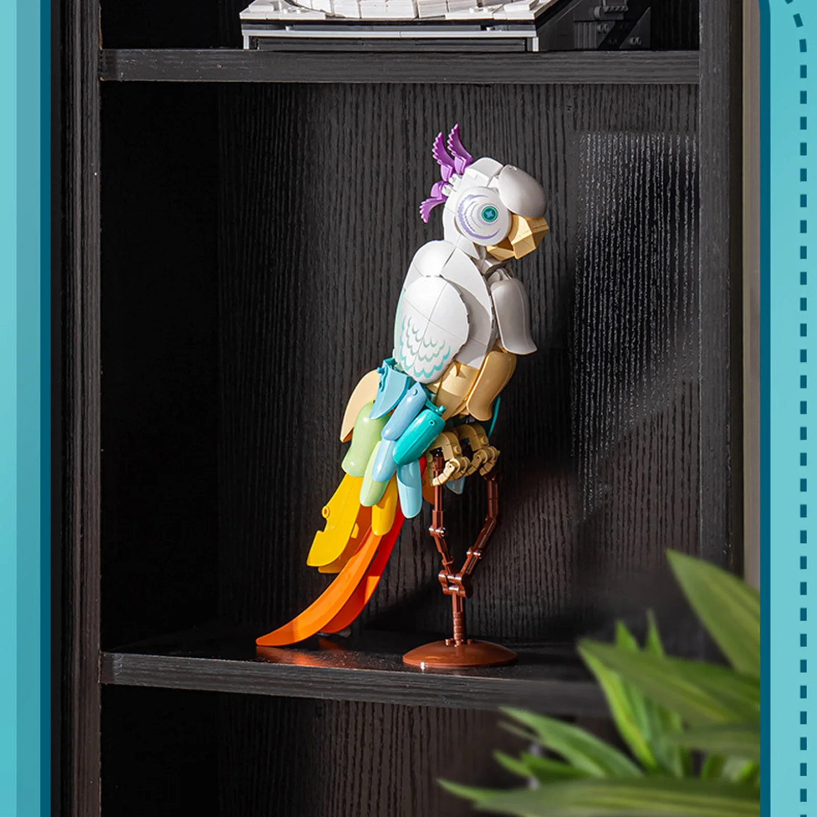 اللبنات الطيور الحيوانات تزدهر الببغاء كوكاتيل نموذج مع حامل غرفة التجميل ديكور MOC لعبة الفتيات هدية عيد ميلاد 320 قطعة