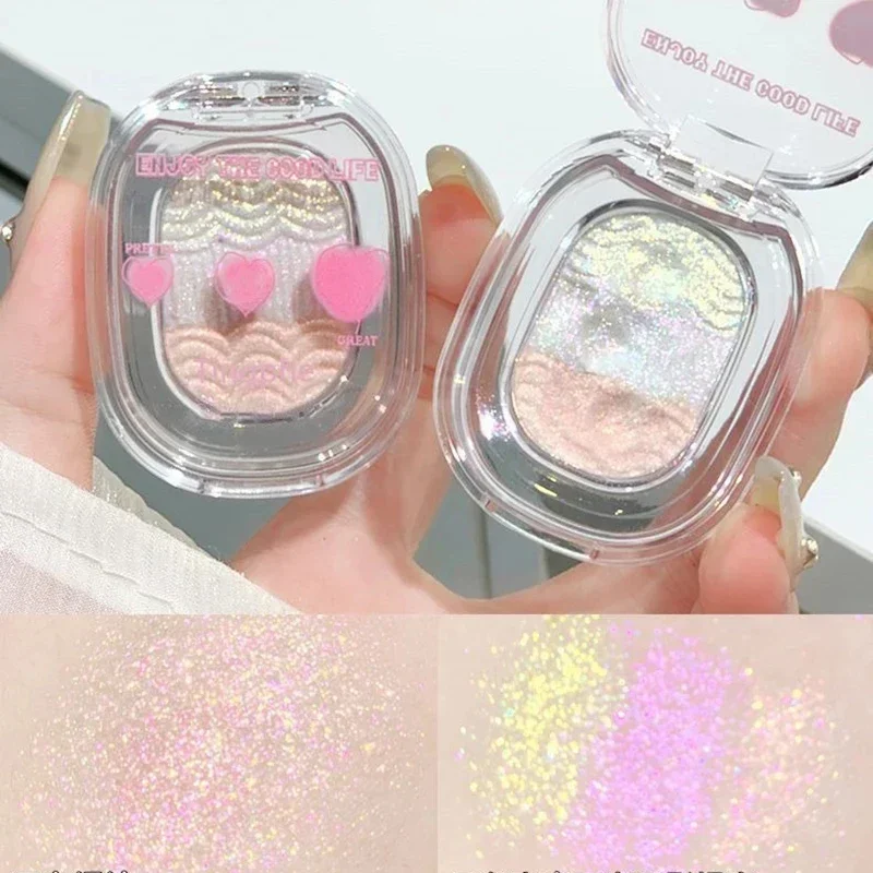 Glitter Eyeshadow Highlighter Mashed Potato High Gloss Shiny Crystal Brightening Bronzer Highlight Makeup Waterproof Chameleon