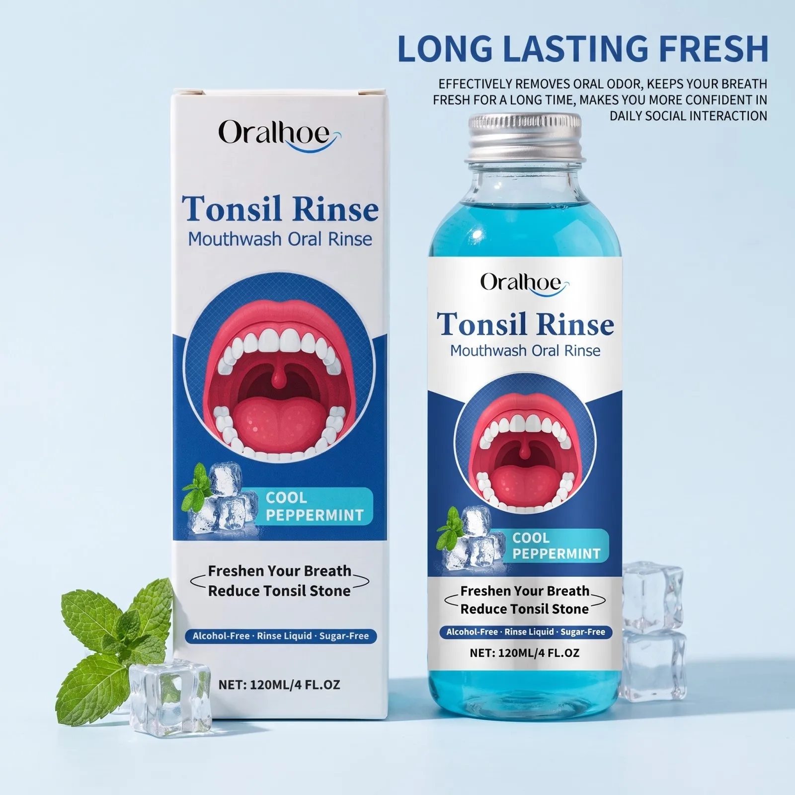 Herbal Mouthwash Fresh Breath Gum Care Daily Oral Rinse Gentle Clean Mint Flavor Bad Breath Prevention Portable