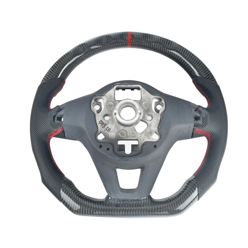 Carbon Fiber Steering Wheel For MK7 MK8 GTI R For VW Golf MK7 Perforated Leather Steering Wheel Assembly