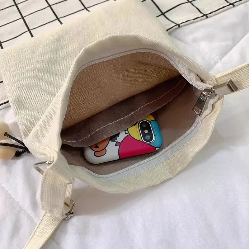 Women's Canvas Crossbody Bag Simple Versatile Single Shoulder Cloth Bag Student Fashionable Bag JIFANPAUL Brand Soft Fabric