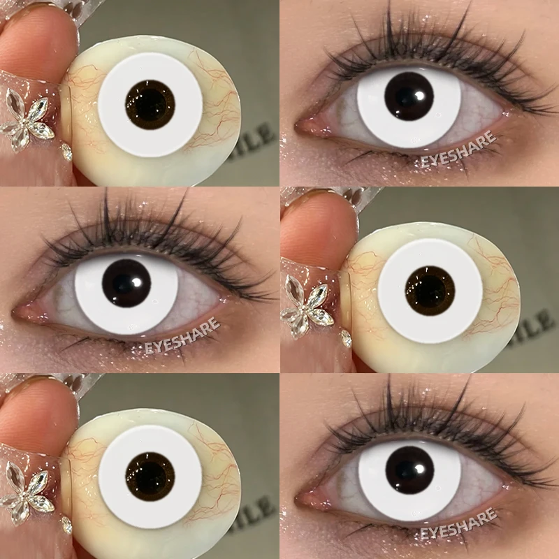 EYESHARE 1 Paar Rote Cosplay-Farbige Kontaktlinsen für Augen Verrücktes Halloween-Make-up Farbige Augenlinsen Anime-Zubehör – Detail 40