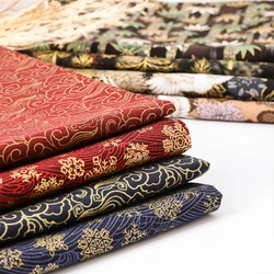0.5/1/2 Yard Traditional Japanese Kimono Style Print 100% Cotton Fabric DIY Handmade Making Cheongsam, Hanfu, Holiday Decoration