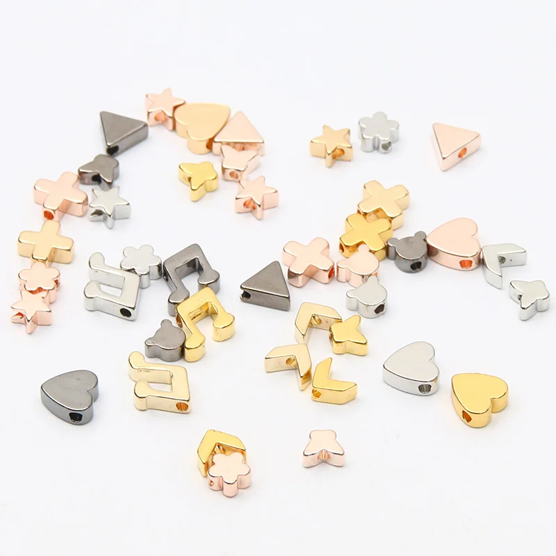 10pcs/lot Stainless Steel Spacer Beads Star Heart Butterfly Bear Metal Loose Beads for Jewelry Making DIY Bracelet Accessories