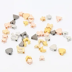 10pcs/lot Stainless Steel Spacer Beads Star Heart Butterfly Bear Metal Loose Beads for Jewelry Making DIY Bracelet Accessories