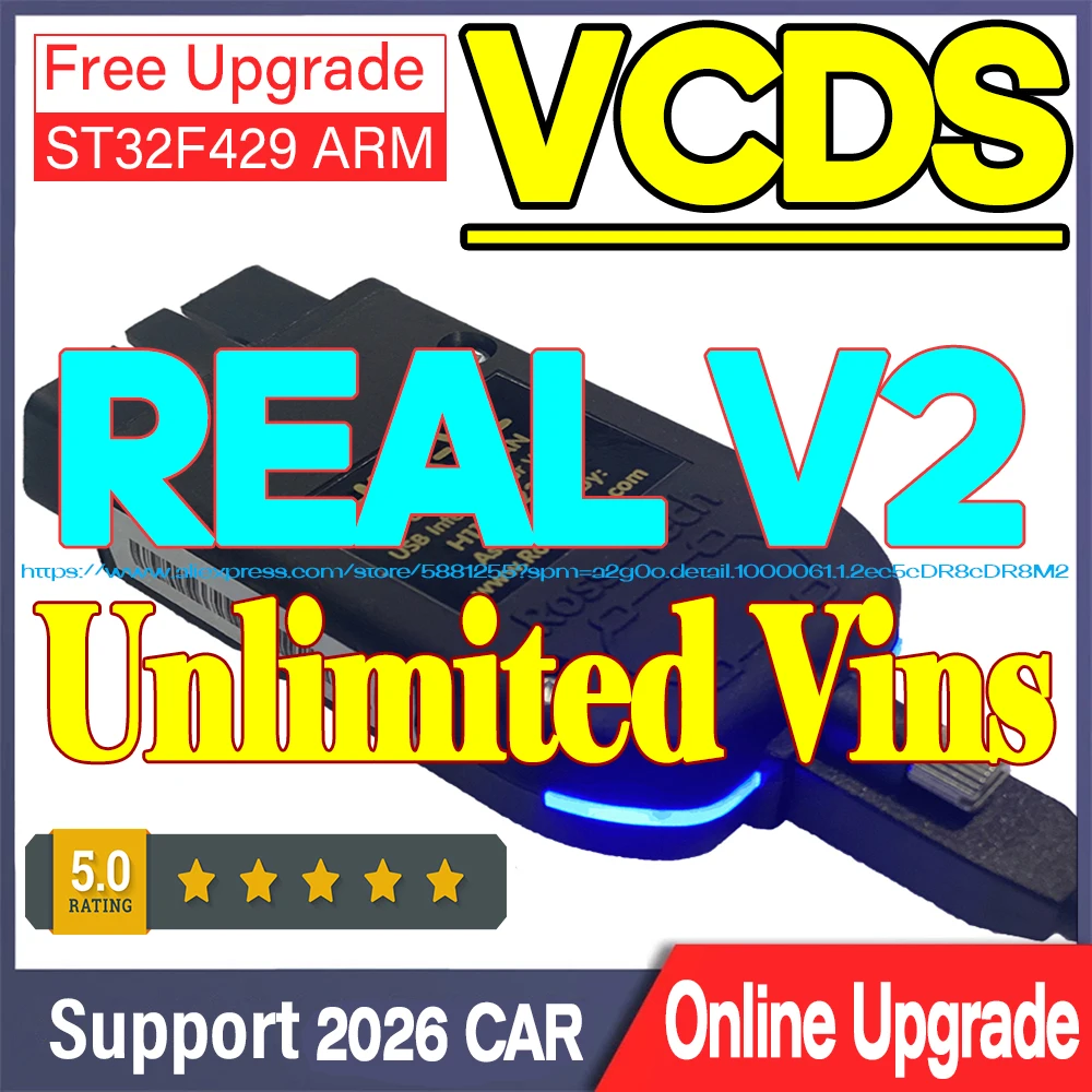 2026 NUEVO HEX-V2 Actualizado V26.3 Interfaz USB VAG HEX V2 Función de Diagnóstico y Codificación Vag Com Herramienta VCDS Multilingüe Ilimitada