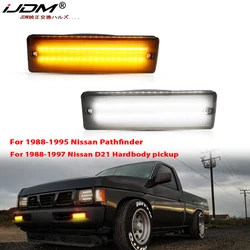 2pc Car Bumper Turn Signal Replace LED Daytime Running Light For Nissan Pathfinder D21 Hardbody pickup Pathfinder, White LED DRL