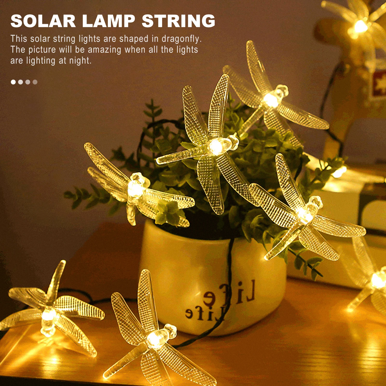 

Solar Dragonfly LED Patio String Lights String Waterproof Outdoor IP65 Festival Lighting Garden Party Yard