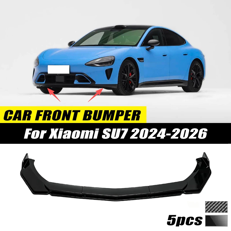 For Xiaomi SU7 2024-2026 Front Bumper Lip Front Guard Spoiler High-quality ABS Material Body Kit Front Lip Accessories