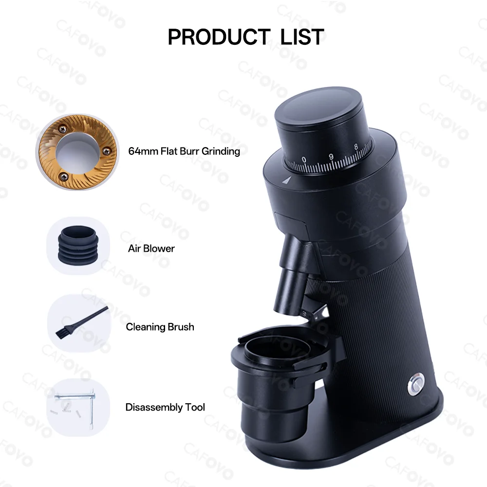 CAFOVO G564FV 可変速コーヒーグラインダー 64mm フラットバー