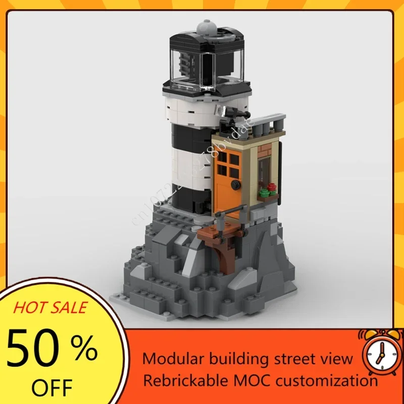 287PCSLighthouse Island Modular MOC Creative street view Model Custom Puzzle Architecture DIY Education Assembly Model Toy Gift