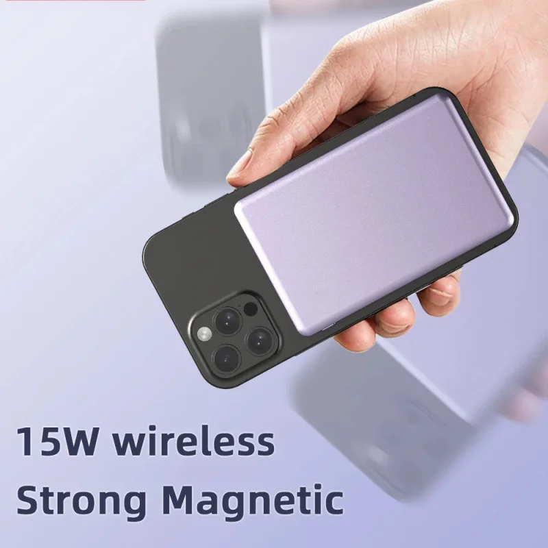 10000mAh Wireless Power Bank Magnetic Ultra-thin Magnetic Powerbank PD20W 5000mAh External Spare Battery For iPhone Samsung