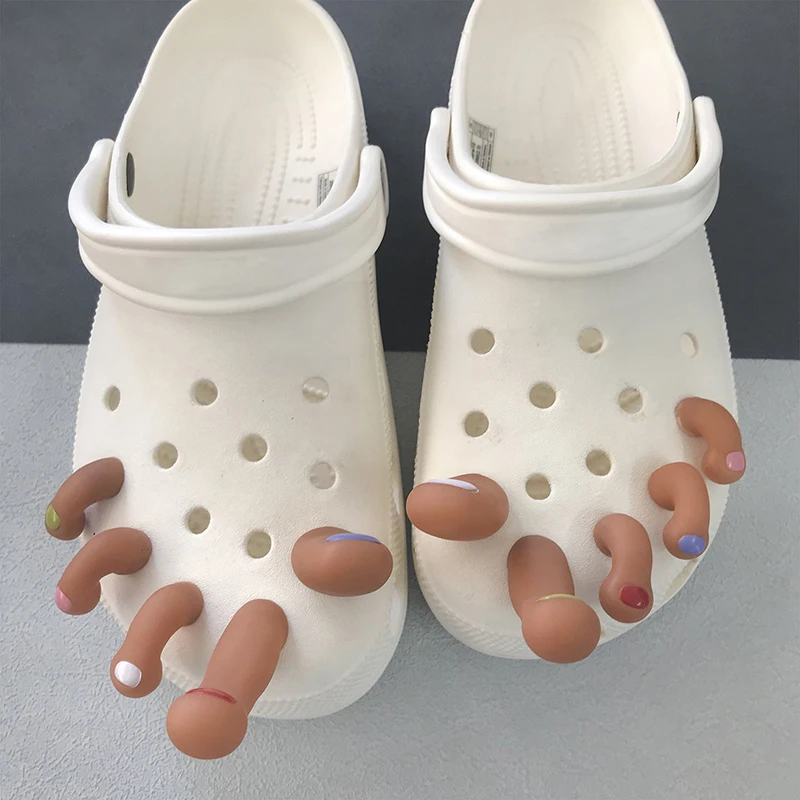 1Set 3D kreatif jari kaki besar buaya gantung sepatu kaki kepribadian dekorasi lucu kreatif sepatu Dekorasi aksesoris