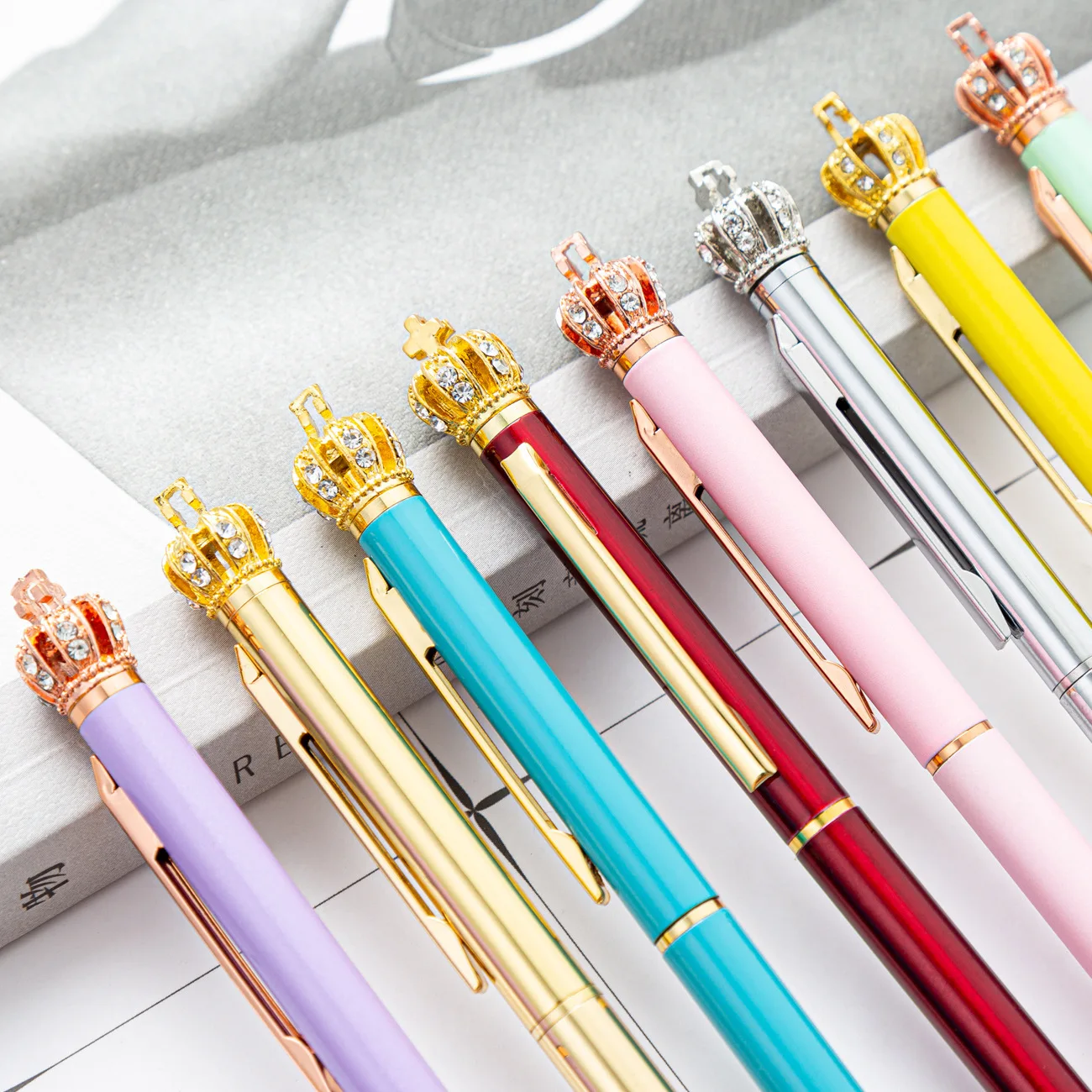 Crown Metal Ballpoint Pen Promotional Gifts Crystal Pen Luxury Customized Logo Ballpoint Pen Wedding Birthday Gift Engraved Name
