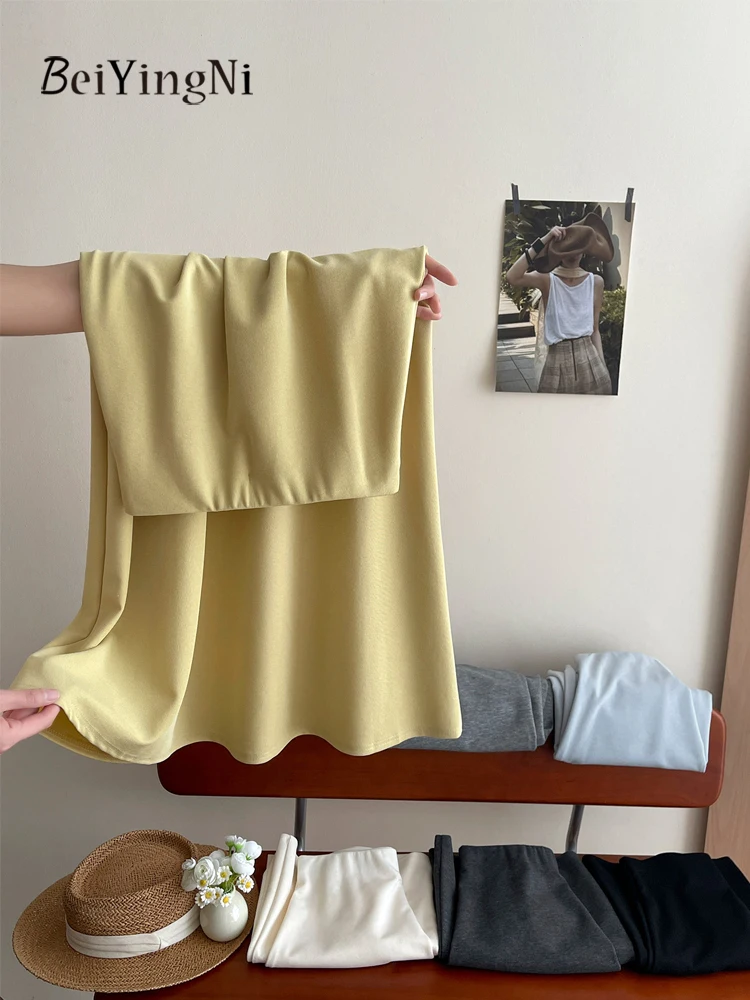 

Вязаные юбки-трапеции Beiyingni из ледяного шелка для женщин: элегантные, простые, роскошные, в стиле русалки, повседневные, синие, длинные (Faldas)