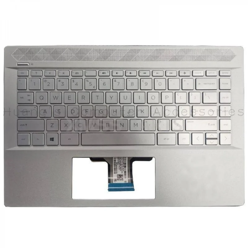SS+New Palmrest With Backlit US Keyboard For HP Pavilion 14C-CE1058WM 14-CE Series Laptop Replacement Part